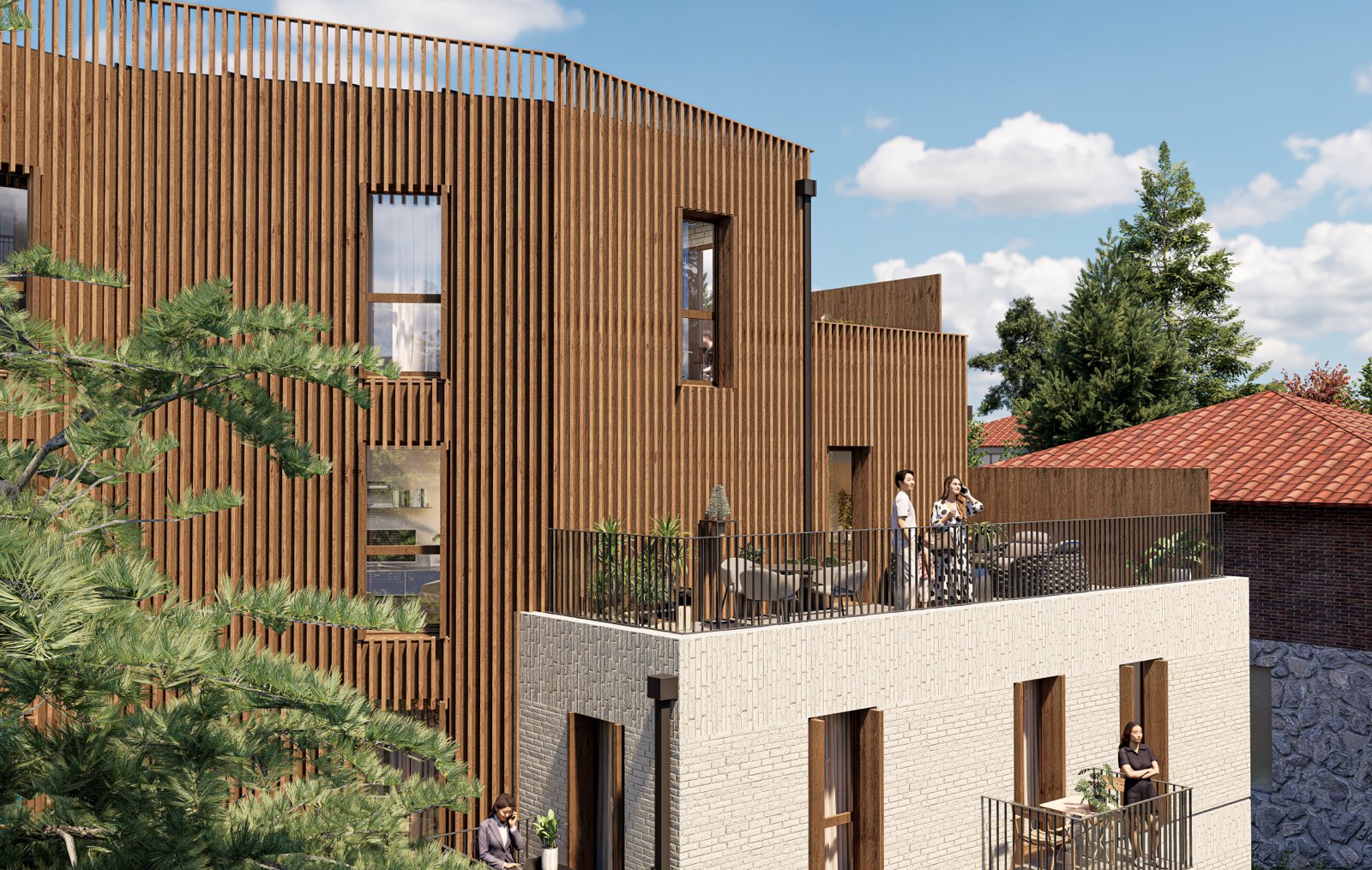 La façade en bois ajouré