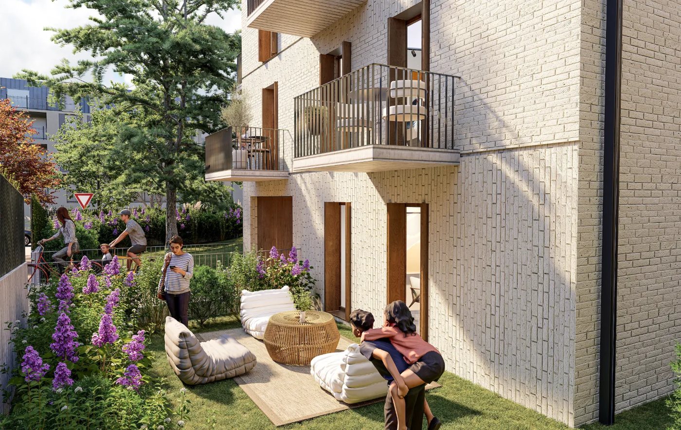 Le jardin du rez-de-chaussée, en cœur d'îlot